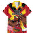 Custom Papua New Guinea Rugby Hawaiian Shirt Bird of Paradise and Hibiscus Polynesian Pattern Red Color LT03