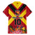 Custom Papua New Guinea Rugby Hawaiian Shirt Bird of Paradise and Hibiscus Polynesian Pattern Red Color LT03