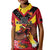 Custom Papua New Guinea Rugby Kid Polo Shirt Bird of Paradise and Hibiscus Polynesian Pattern Red Color LT03