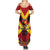 Custom Papua New Guinea Rugby Summer Maxi Dress Bird of Paradise and Hibiscus Polynesian Pattern Red Color LT03