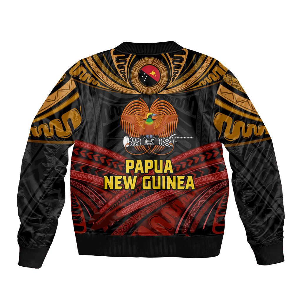 Papua New Guinea Bird-of-Paradise Bomber Jacket Coat of Arms and Tribal Patterns LT03 - Polynesian Pride