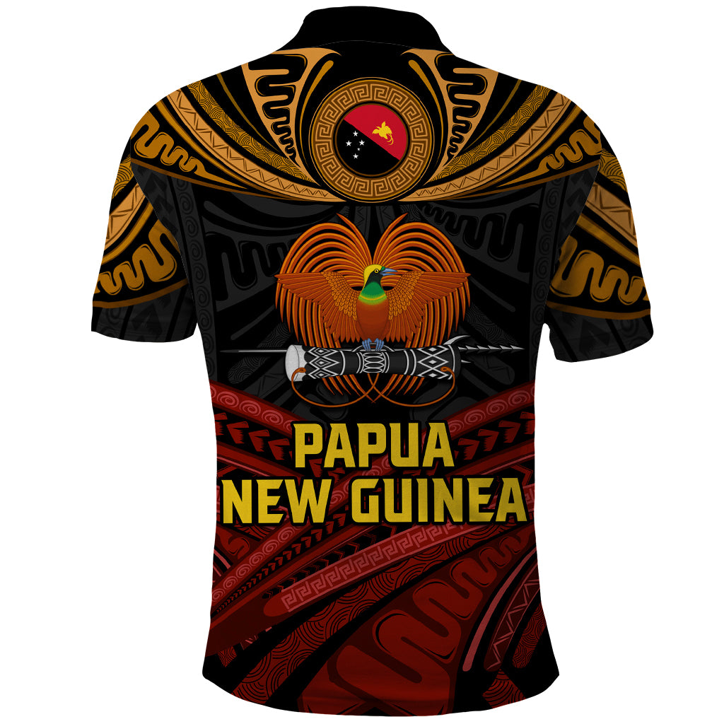 Papua New Guinea Bird-of-Paradise Polo Shirt Coat of Arms and Tribal Patterns LT03 - Polynesian Pride