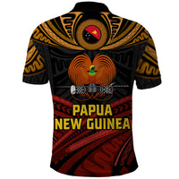 Papua New Guinea Bird-of-Paradise Polo Shirt Coat of Arms and Tribal Patterns LT03 - Polynesian Pride