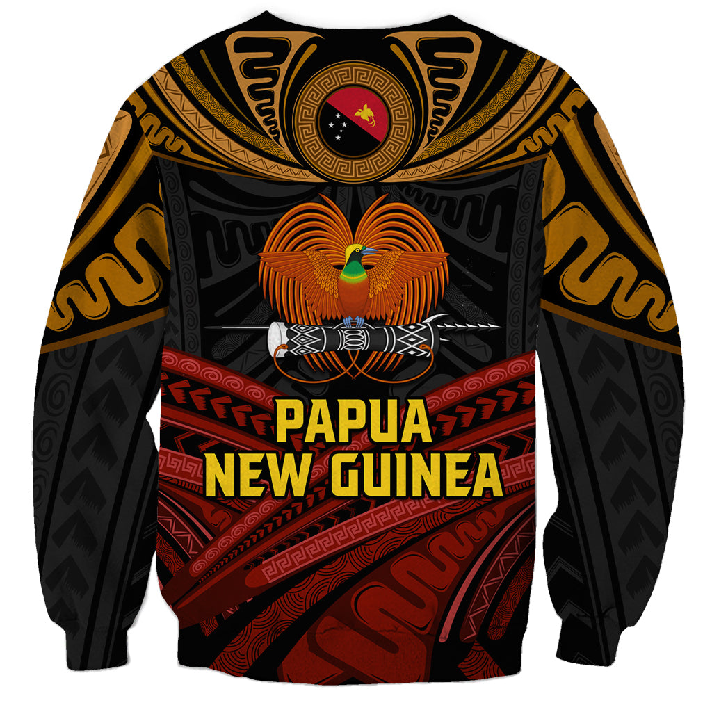 Papua New Guinea Bird-of-Paradise Sweatshirt Coat of Arms and Tribal Patterns LT03 - Polynesian Pride