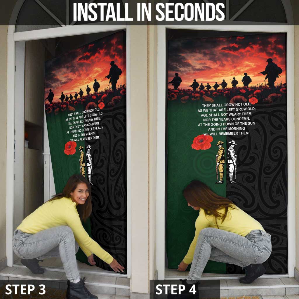 New Zealand and Australia ANZAC Day Door Cover Lest We Forget Indigenous and Maori Pattern