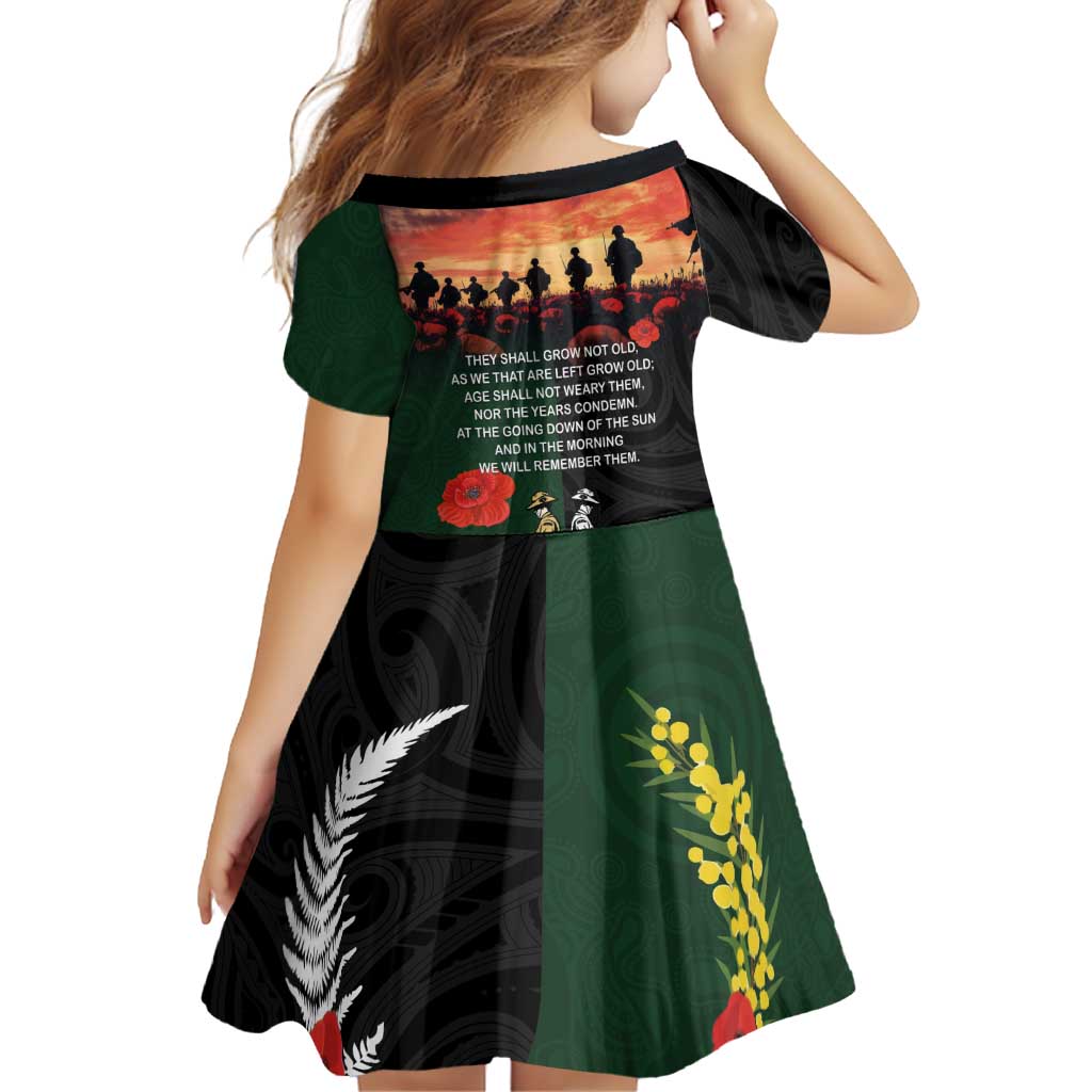 New Zealand and Australia ANZAC Day Family Matching Tank Maxi Dress and Hawaiian Shirt Lest We Forget Indigenous and Maori Pattern LT03 - Polynesian Pride