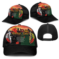 New Zealand and Australia ANZAC Day Mesh Trucker Cap Lest We Forget Indigenous and Maori Pattern