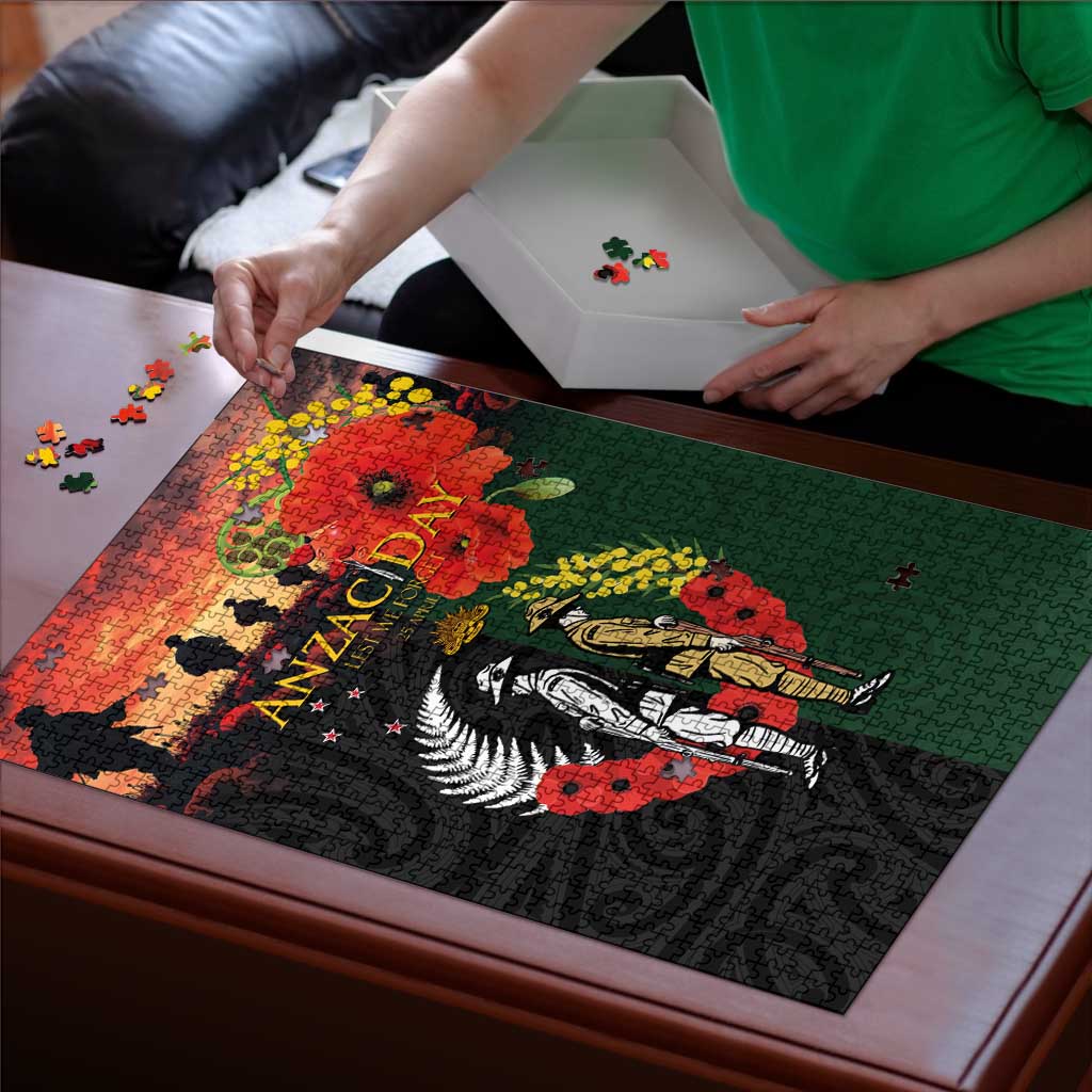 New Zealand and Australia ANZAC Day Puzzle Lest We Forget Indigenous and Maori Pattern