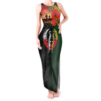 New Zealand and Australia ANZAC Day Tank Maxi Dress Lest We Forget Indigenous and Maori Pattern