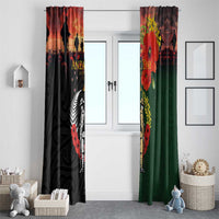 New Zealand and Australia ANZAC Day Window Curtain Lest We Forget Indigenous and Maori Pattern