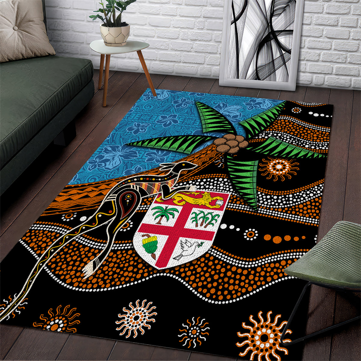 Fiji and Australia Area Rug Fijian and Aboriginal mix Culture