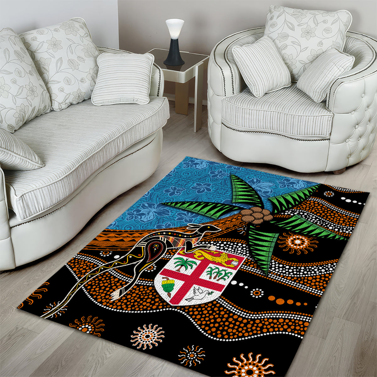 Fiji and Australia Area Rug Fijian and Aboriginal mix Culture