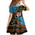 Fiji and Australia Family Matching Off The Shoulder Long Sleeve Dress and Hawaiian Shirt Fijian and Aboriginal mix Culture