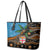 Fiji and Australia Leather Tote Bag Fijian and Aboriginal mix Culture