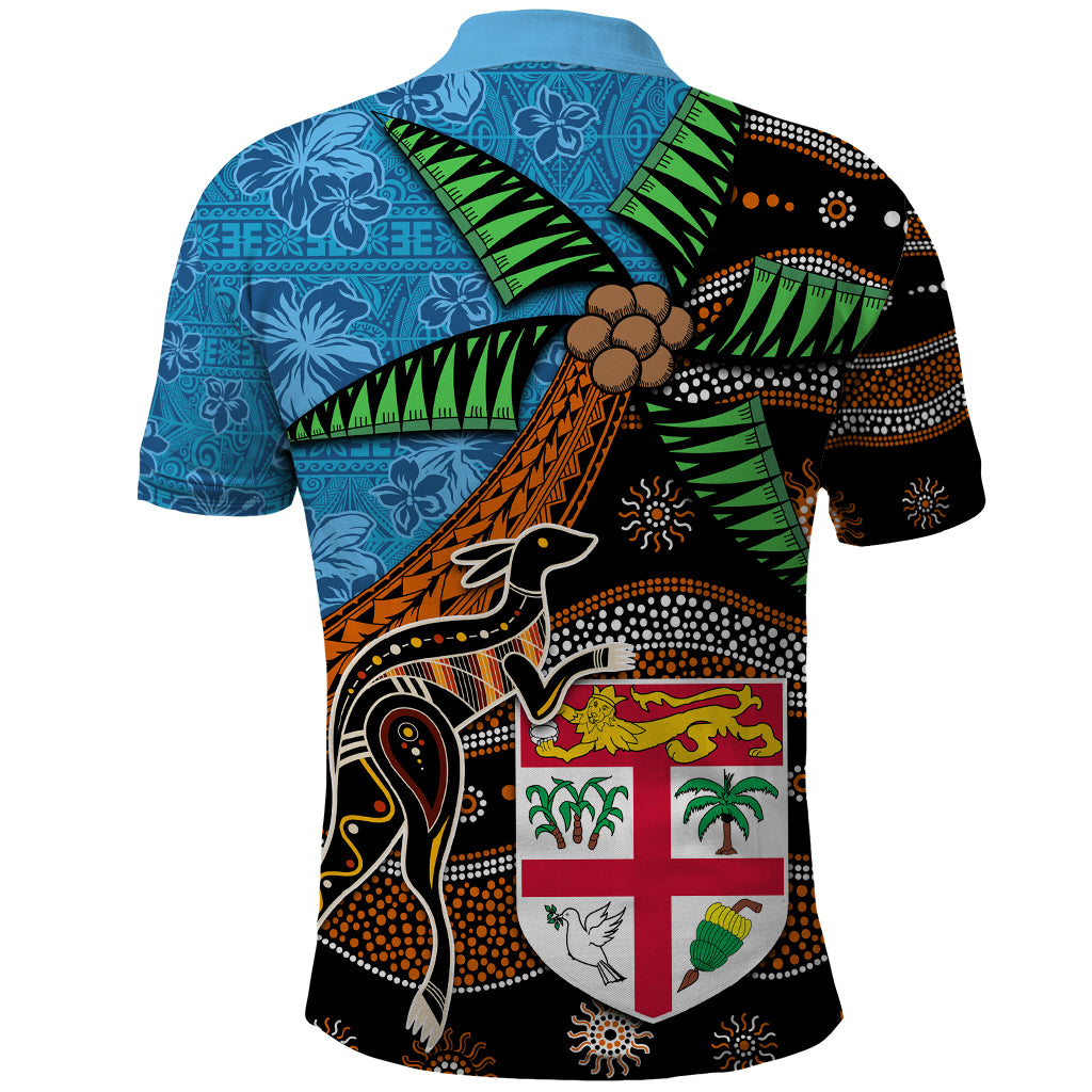 Fiji and Australia Polo Shirt Fijian and Aboriginal mix Culture LT03 - Polynesian Pride