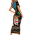 Fiji and Australia Short Sleeve Bodycon Dress Fijian and Aboriginal mix Culture