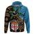 Fiji and Australia Zip Hoodie Fijian and Aboriginal mix Culture