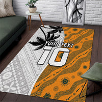 Custom Fiji and Australia Rugby Area Rug Tapa Mix Aboriginal Pattern Half Style