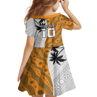 Custom Fiji and Australia Rugby Family Matching Long Sleeve Bodycon Dress and Hawaiian Shirt Tapa Mix Aboriginal Pattern Half Style LT03 - Polynesian Pride