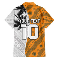 Custom Fiji and Australia Rugby Family Matching Long Sleeve Bodycon Dress and Hawaiian Shirt Tapa Mix Aboriginal Pattern Half Style LT03 - Polynesian Pride