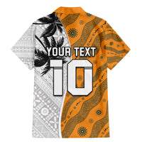 Custom Fiji and Australia Rugby Family Matching Mermaid Dress and Hawaiian Shirt Tapa Mix Aboriginal Pattern Half Style LT03 - Polynesian Pride