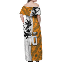 Custom Fiji and Australia Rugby Family Matching Off Shoulder Maxi Dress and Hawaiian Shirt Tapa Mix Aboriginal Pattern Half Style