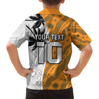 Custom Fiji and Australia Rugby Family Matching Tank Maxi Dress and Hawaiian Shirt Tapa Mix Aboriginal Pattern Half Style LT03 - Polynesian Pride