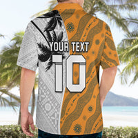 Custom Fiji and Australia Rugby Hawaiian Shirt Tapa Mix Aboriginal Pattern Half Style