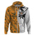 Custom Fiji and Australia Rugby Zip Hoodie Tapa Mix Aboriginal Pattern Half Style