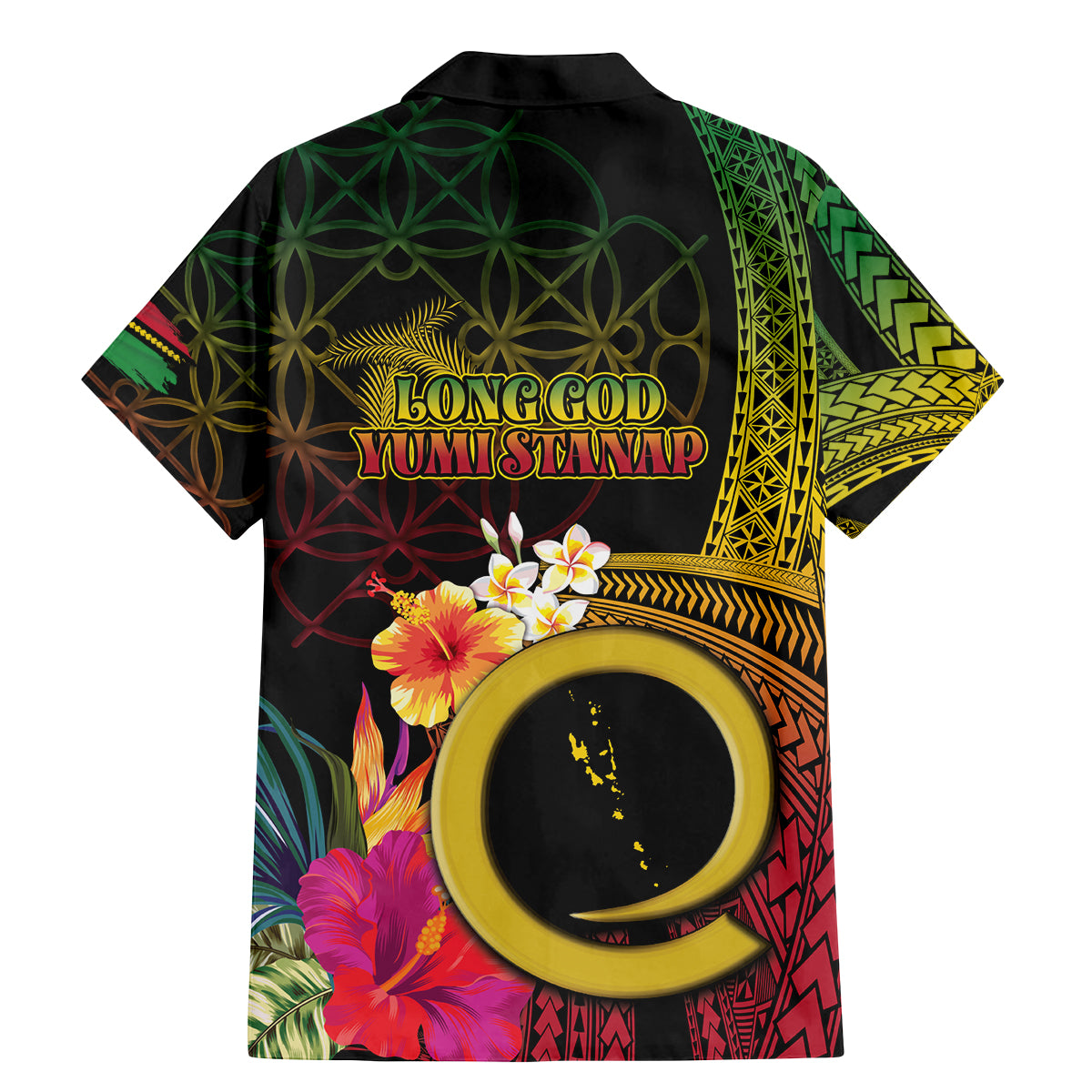Vanuatu Independence Day Family Matching Mermaid Dress and Hawaiian Shirt Sand Drawing Melanesian Vibes LT03 - Polynesian Pride