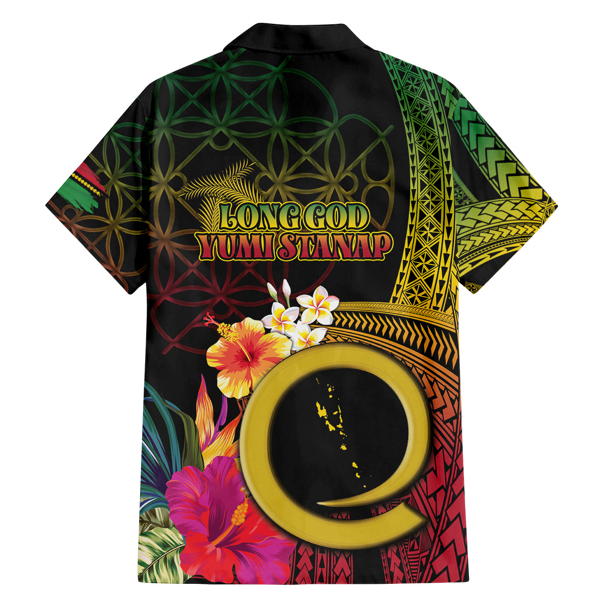 Vanuatu Independence Day Family Matching Off Shoulder Short Dress and Hawaiian Shirt Sand Drawing Melanesian Vibes