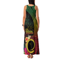 Vanuatu Independence Day Family Matching Tank Maxi Dress and Hawaiian Shirt Sand Drawing Melanesian Vibes