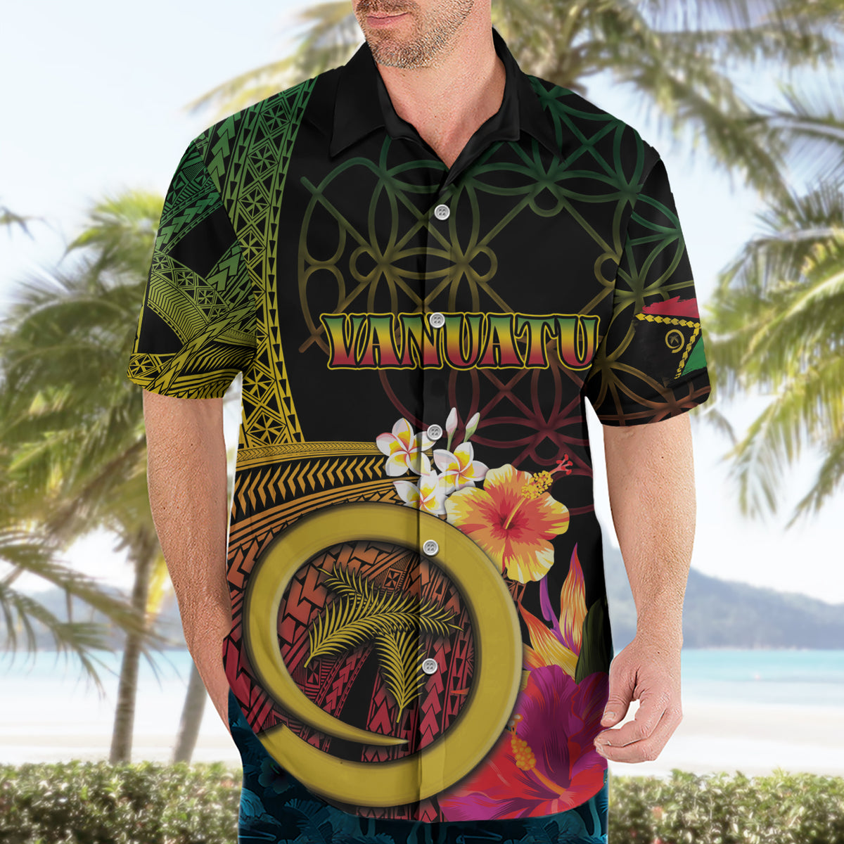 Vanuatu Independence Day Hawaiian Shirt Sand Drawing Melanesian Vibes