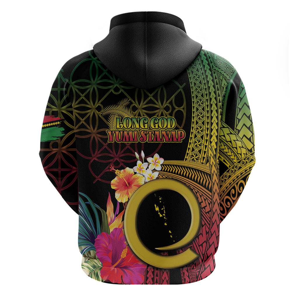Vanuatu Independence Day Zip Hoodie Sand Drawing Melanesian Vibes