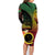 Vanuatu Selebretem 44th Indipendens Dei Family Matching Long Sleeve Bodycon Dress and Hawaiian Shirt Sand Drawing Melanesian Vibes