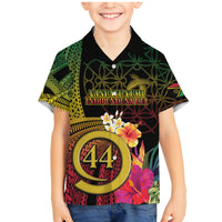 Vanuatu Selebretem 44th Indipendens Dei Family Matching Mermaid Dress and Hawaiian Shirt Sand Drawing Melanesian Vibes LT03 Son's Shirt Black - Polynesian Pride