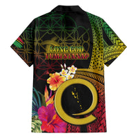 Vanuatu Selebretem 44th Indipendens Dei Family Matching Short Sleeve Bodycon Dress and Hawaiian Shirt Sand Drawing Melanesian Vibes LT03 - Polynesian Pride
