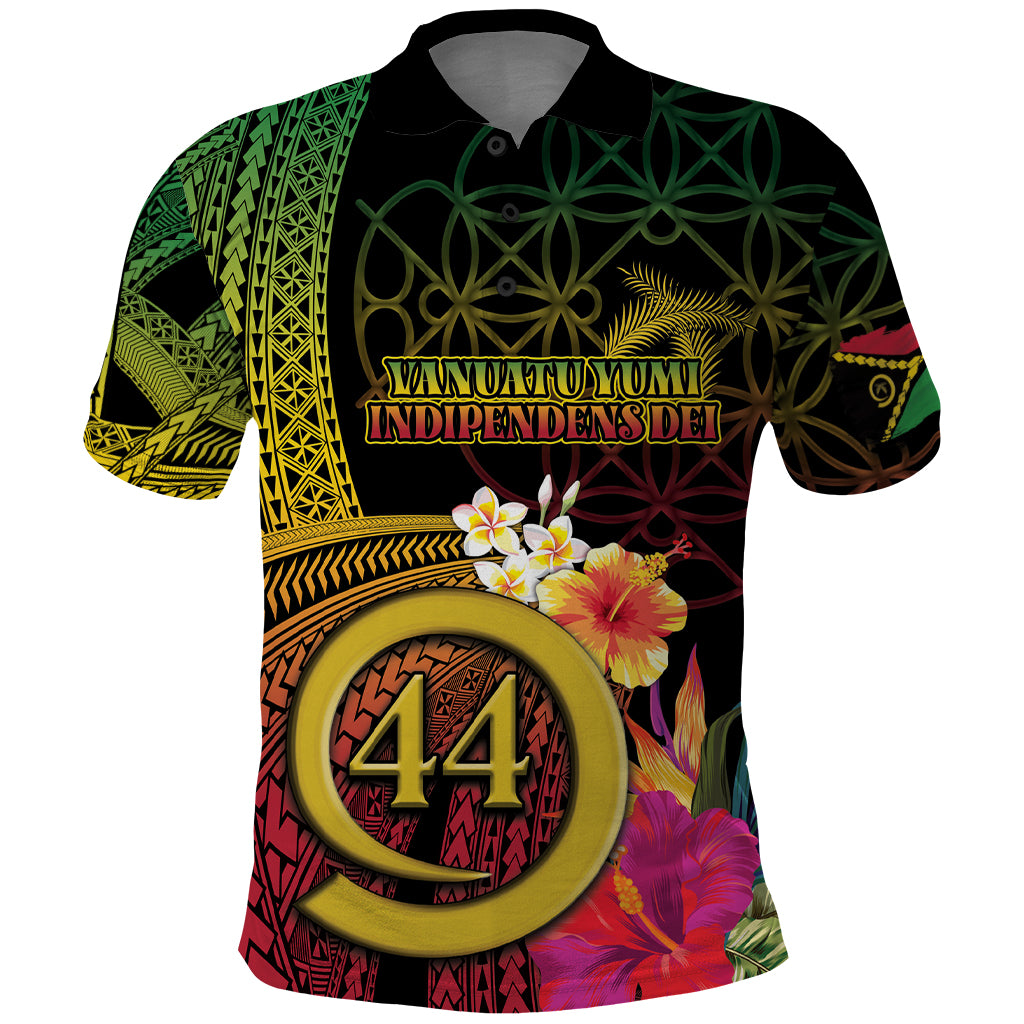 Vanuatu Selebretem 44th Indipendens Dei Polo Shirt Sand Drawing Melanesian Vibes
