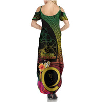 Vanuatu Selebretem 44th Indipendens Dei Summer Maxi Dress Sand Drawing Melanesian Vibes