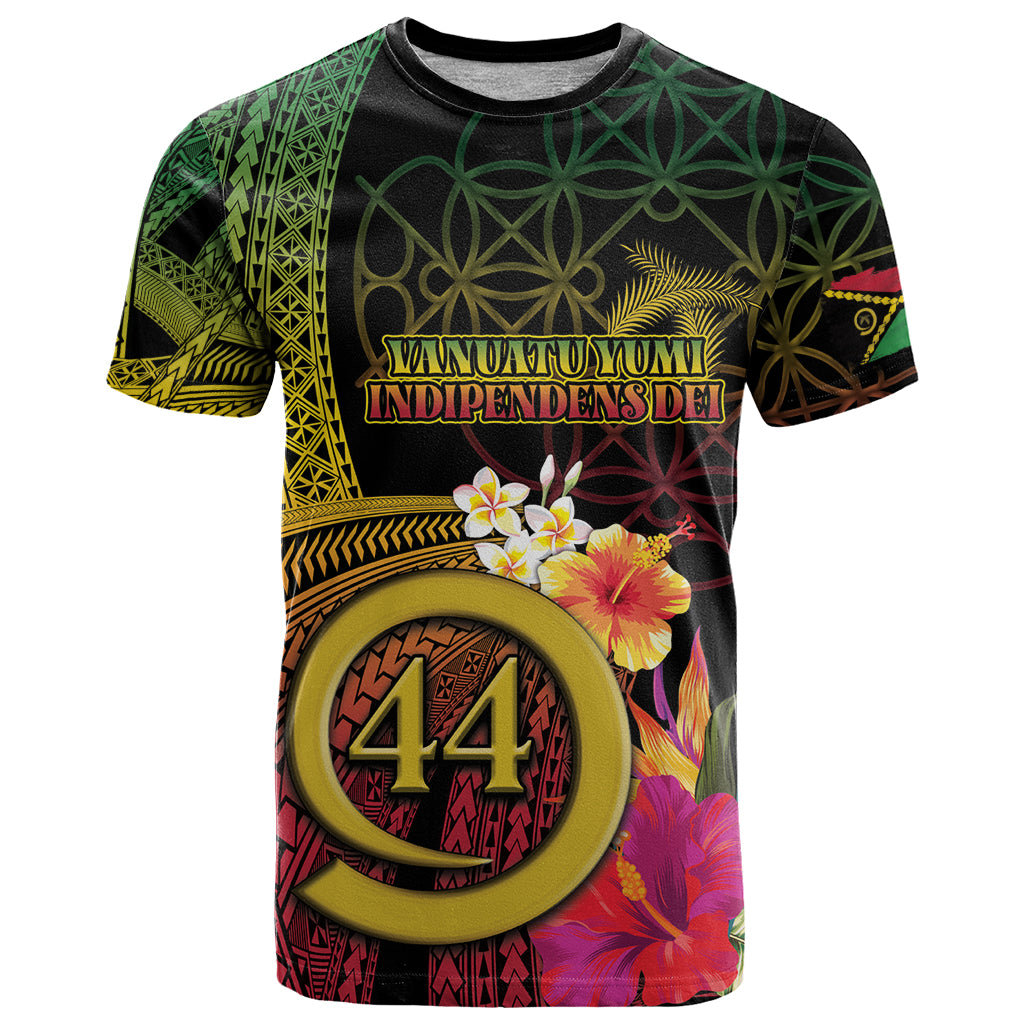 Vanuatu Selebretem 44th Indipendens Dei T Shirt Sand Drawing Melanesian Vibes