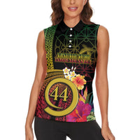 Vanuatu Selebretem 44th Indipendens Dei Women Sleeveless Polo Shirt Sand Drawing Melanesian Vibes