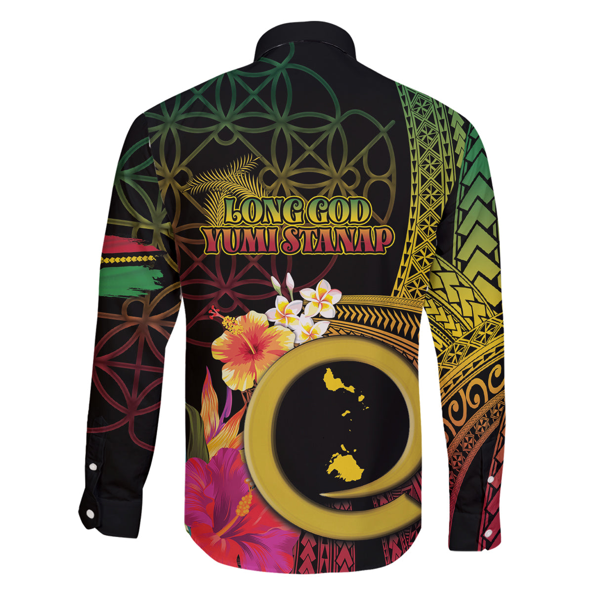 Vanuatu Shefa Day Family Matching Off The Shoulder Long Sleeve Dress and Hawaiian Shirt Sand Drawing Melanesian