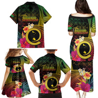 Vanuatu Shefa Day Family Matching Puletasi and Hawaiian Shirt Sand Drawing Melanesian LT03 - Polynesian Pride