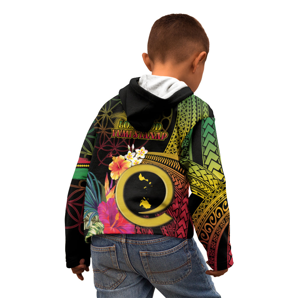 Vanuatu Shefa Day Kid Hoodie Sand Drawing Melanesian
