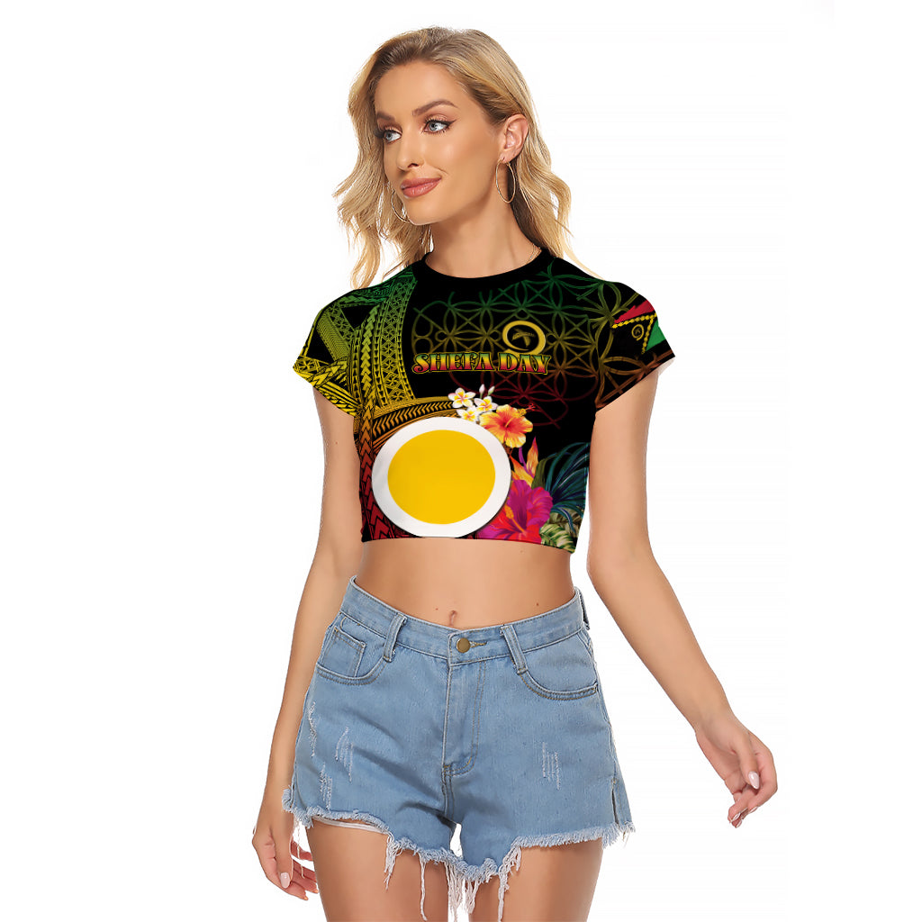 Vanuatu Shefa Day Raglan Cropped T Shirt Sand Drawing Melanesian