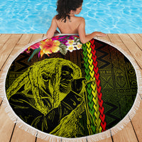 Hawaiian Reggae Music Beach Blanket Jamaica Singer Tribal Polynesian and Hibiscus