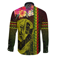 Hawaiian Reggae Music Family Matching Summer Maxi Dress and Hawaiian Shirt Jamaica Singer Tribal Polynesian and Hibiscus