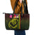 Hawaiian Reggae Music Leather Tote Bag Jamaica Singer Tribal Polynesian and Hibiscus