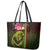 Hawaiian Reggae Music Leather Tote Bag Jamaica Singer Tribal Polynesian and Hibiscus