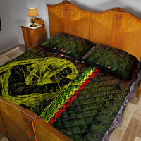 Hawaiian Reggae Music Quilt Bed Set Jamaica Singer Tribal Polynesian and Hibiscus